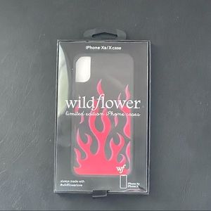 Pink & Black Wildflower iPhone XS/X Case